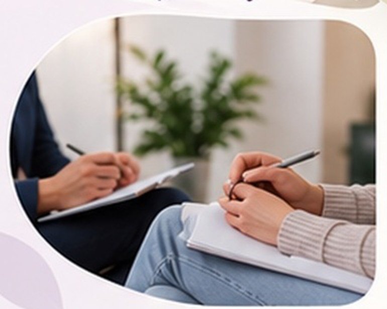 A counselling session in a calm, welcoming space